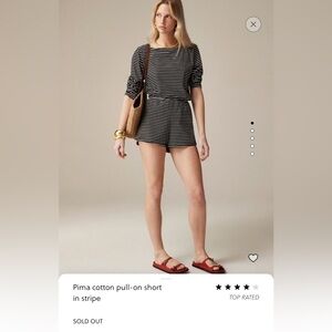 J. Crew Pima Cotton Pull-on short in stripe (NWT)